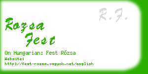 rozsa fest business card